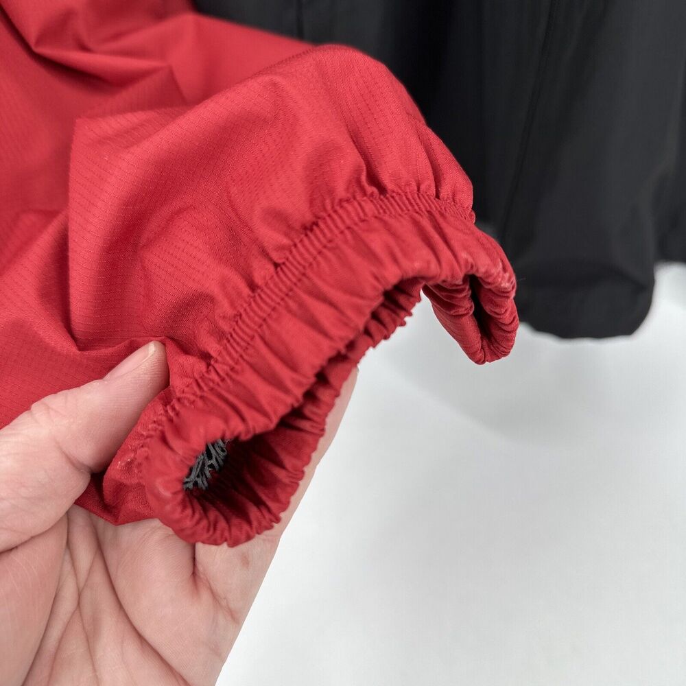 Vintage Reebok Jacket Mens XL Red Black Full Zip Windbreaker Hidden Hood - Picture 7 of 9